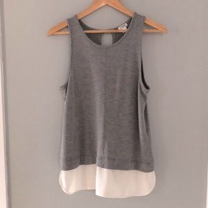 J Crew, Grey and white tank top